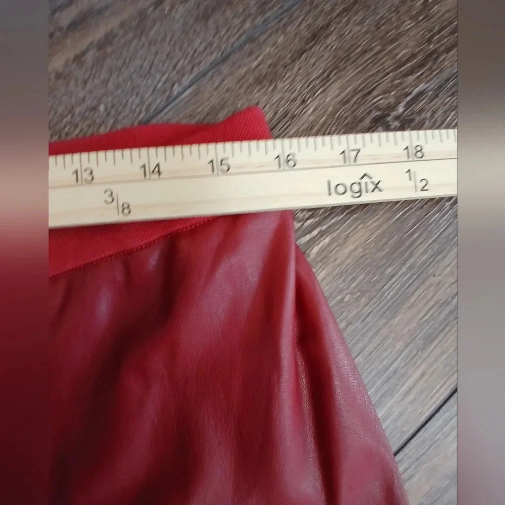 Jason Wu faux leather burnt orange pull-on pants women's size Medium sli… - Picture 9 of 11